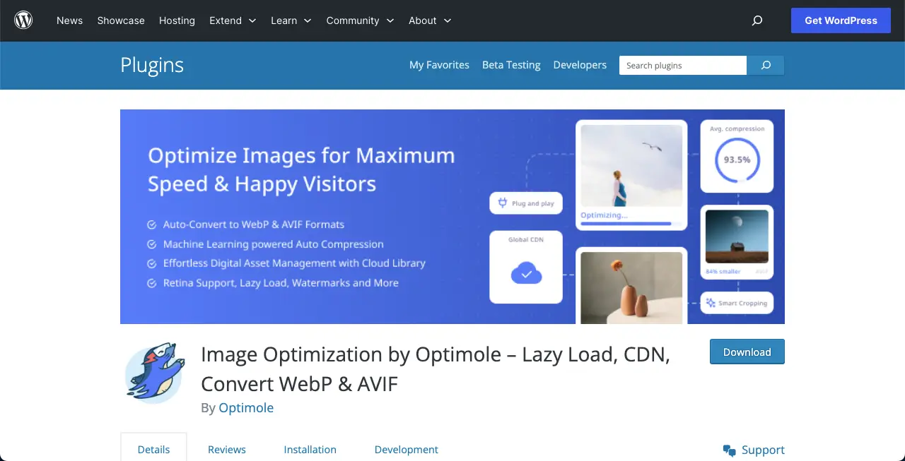 Image Optimization by Optimole – Lazy Load, CDN, Convert WebP & AVIF