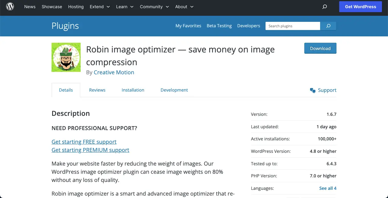 Robin image optimizer