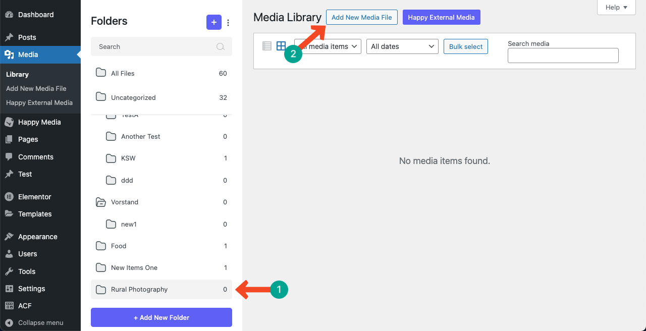 Add files to the HappyMedia folder