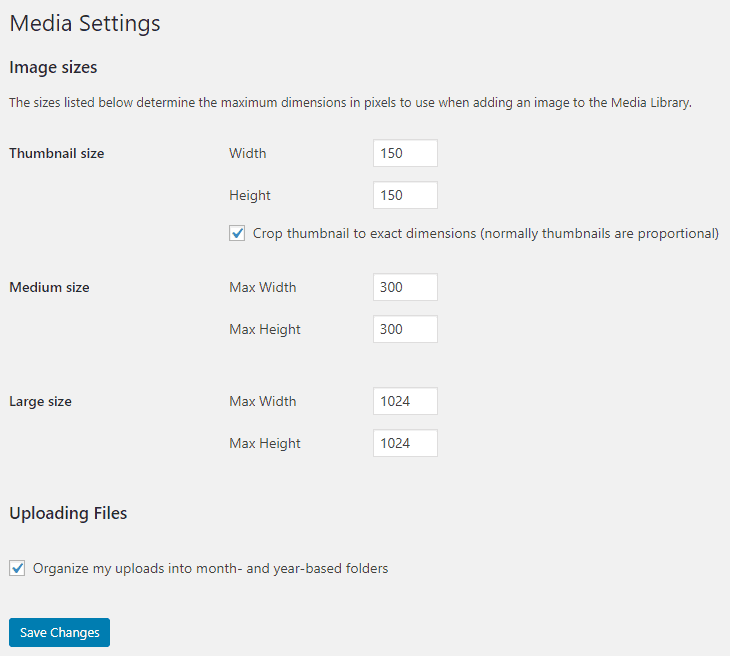 Check Media Image Settings